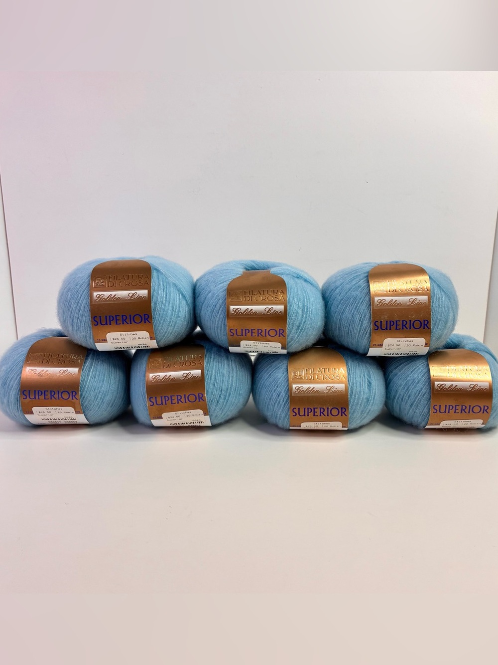 Filatura Di Crosa Superior (70% Cashmere / 30% Silk) Yarn Robin Blue Lot of 7